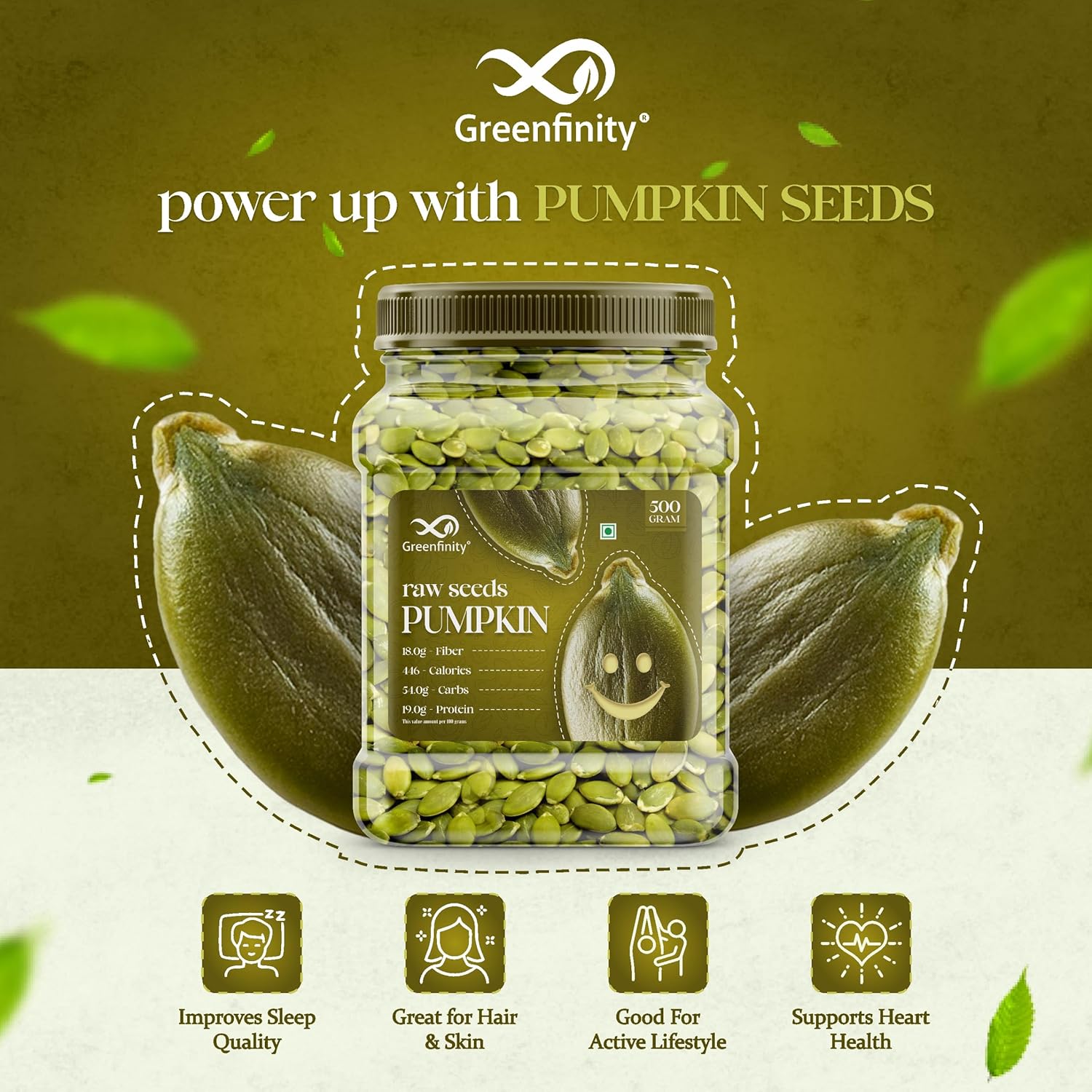 GreenFinity Seeds Combo, 2kg | Pumpkin 1kg (500gx2) Sunflower 1kg (500gx2)